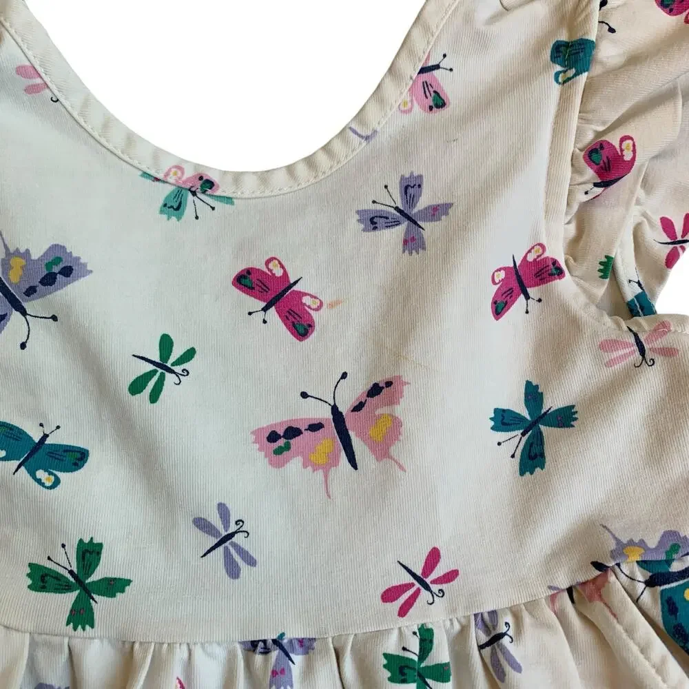 Hanna Andersson Butterfly Flutter Sleeve Skater Twirl Dress with Pockets - Picture 5 of 7